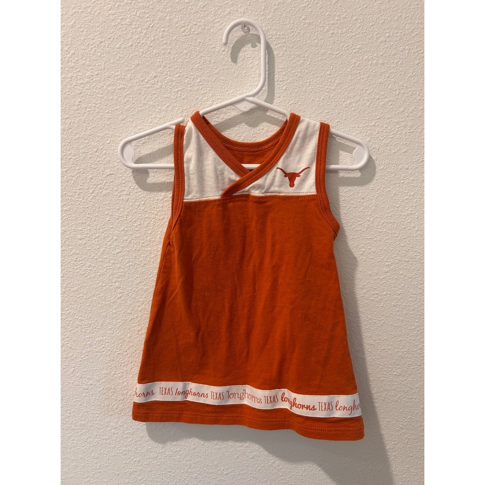 Texas Longhorns NCAA Baby Girls Burnt Orange‎ Cotton Tank Dress 9M